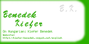 benedek kiefer business card